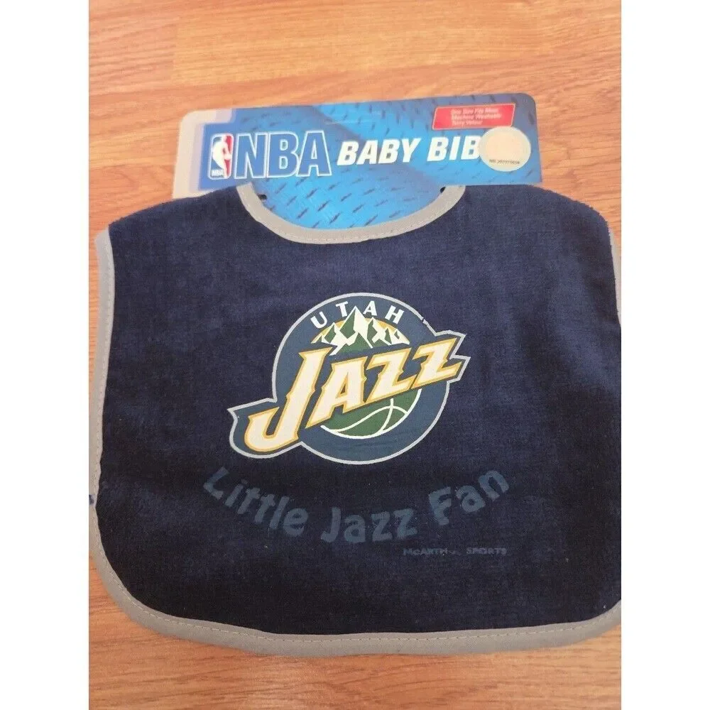 NBA Utah Jazz All-Pro Baby Bib NEW Basketball Infant Newborn Cotton Navy